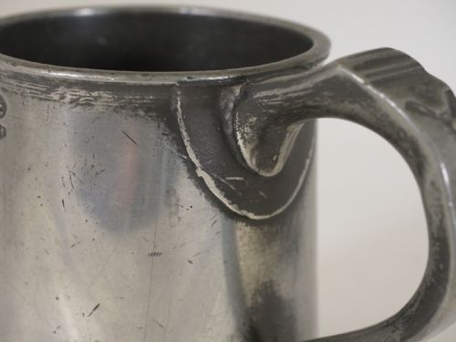ANTIQUE ENGLISH PEWTER 1 PINT MEASURE BY JOHN FOSTER 1789 1837 - ADDITIONAL PHOTO 1