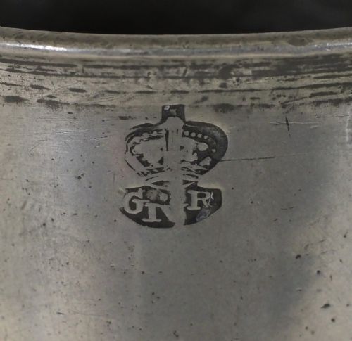 ANTIQUE ENGLISH PEWTER 1 PINT MEASURE BY JOHN FOSTER 1789 1837 - ADDITIONAL PHOTO 3