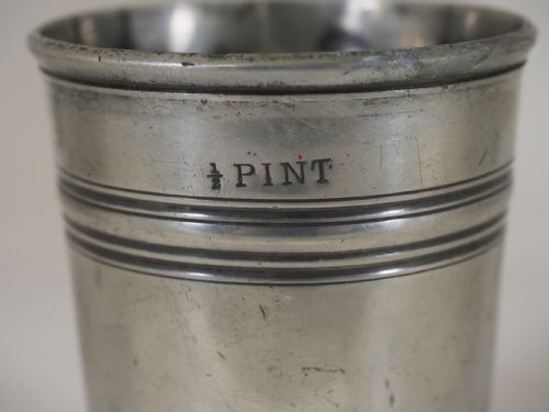 ANTIQUE ENGLISH PEWTER 12 PINT BEAKER BY ROBERT GRIMES SONS OF LONDON 1817 1838 - ADDITIONAL PHOTO 2