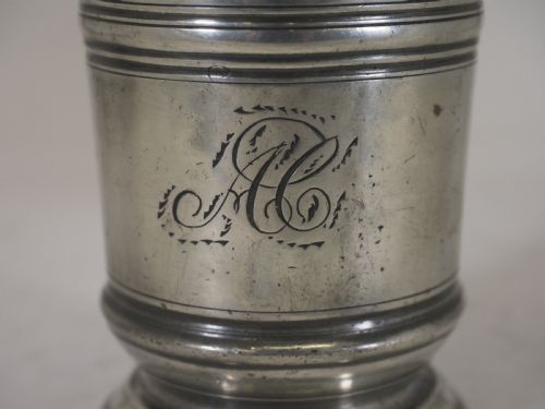 ANTIQUE ENGLISH PEWTER 12 PINT BEAKER BY ROBERT GRIMES SONS OF LONDON 1817 1838 - ADDITIONAL PHOTO 3