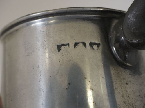 ANTIQUE ENGLISH PEWTER 1 PINT TAVERN MUG BY SUSANNAH COCKS OF LONDON CIRCA 1830 - ADDITIONAL PHOTO 6