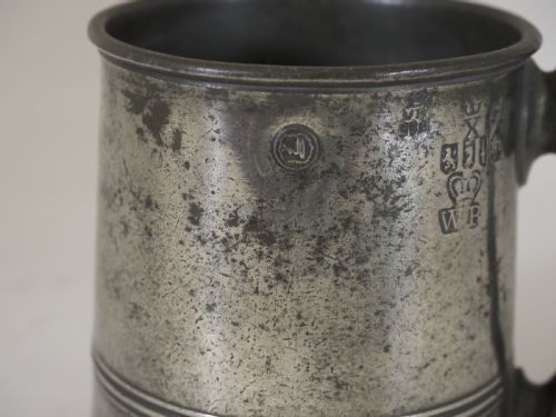 ANTIQUE ENGLISH PEWTER 1 PINT MEASURE BY THOMAS PHILLIPS I OF LONDON CIRCA 1820 - ADDITIONAL PHOTO 2