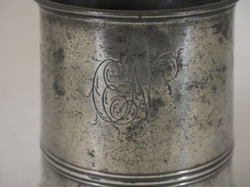 ANTIQUE ENGLISH PEWTER 1 PINT MEASURE BY THOMAS PHILLIPS I OF LONDON CIRCA 1820 - ADDITIONAL PHOTO 3