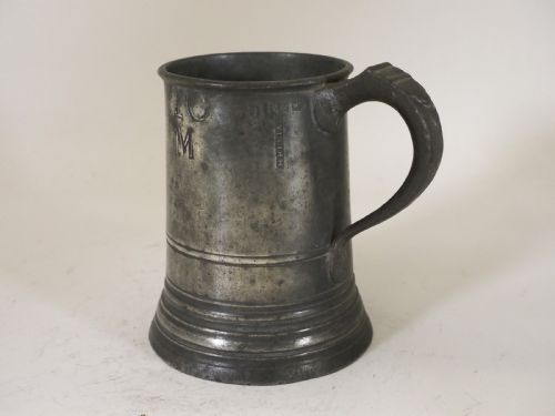 ANTIQUE ENGLISH PEWTER 1 PINT MEASURE BY M FOTHERGILL SONS OF BRISTOL CIRCA 1820 - ADDITIONAL PHOTO 1