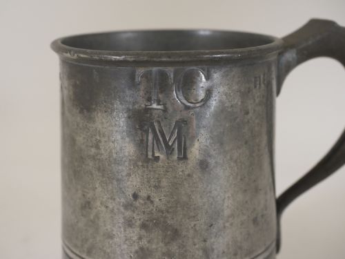 ANTIQUE ENGLISH PEWTER 1 PINT MEASURE BY M FOTHERGILL SONS OF BRISTOL CIRCA 1820 - ADDITIONAL PHOTO 2