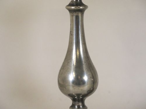 ANTIQUE ENGLISH PEWTER CANDLESTANDS GEORGIAN TEARDROP DESIGN CIRCA 1820 - ADDITIONAL PHOTO 2