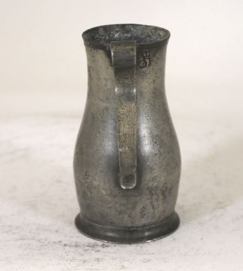 ANTIQUE JERSEY PEWTER LIDLESS MEASURE OF 'NOGGIN' CAPACITY CIRCA 1800 - ADDITIONAL PHOTO 1