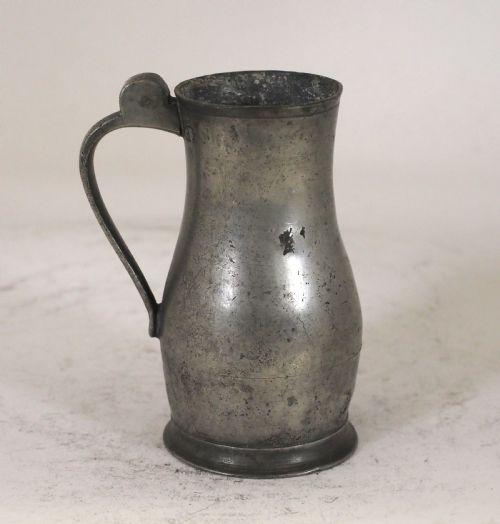 ANTIQUE JERSEY PEWTER LIDLESS MEASURE OF 'NOGGIN' CAPACITY CIRCA 1800 - ADDITIONAL PHOTO 2