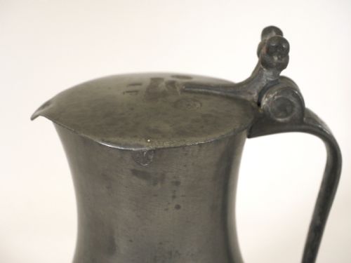 ANTIQUE GUERNSEY PEWTER 12 POT LIDDED FLAGON BY NICOLAS LE CHEMINANT CIRCA 1800 - ADDITIONAL PHOTO 1