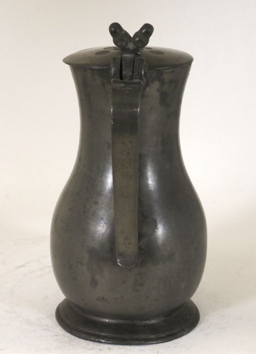 ANTIQUE GUERNSEY PEWTER 12 POT LIDDED FLAGON BY NICOLAS LE CHEMINANT CIRCA 1800 - ADDITIONAL PHOTO 3