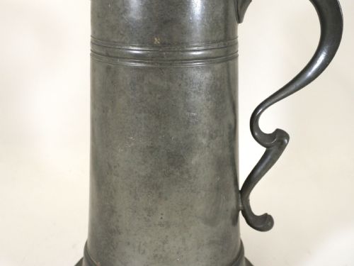 ANTIQUE ENGLISH PEWTER SPIRE FLAGON OF HALF GALLON OEWS CAPACITY CIRCA 1760 - ADDITIONAL PHOTO 2