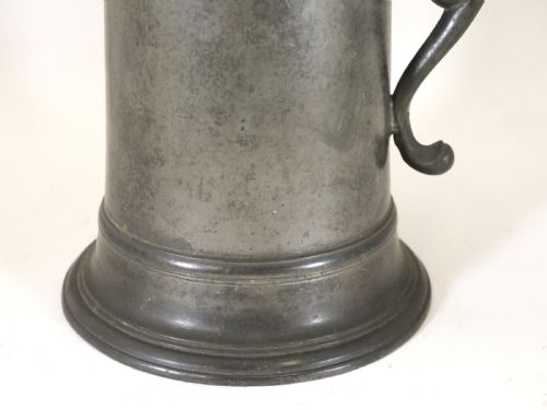 ANTIQUE ENGLISH PEWTER SPIRE FLAGON OF HALF GALLON OEWS CAPACITY CIRCA 1760 - ADDITIONAL PHOTO 3