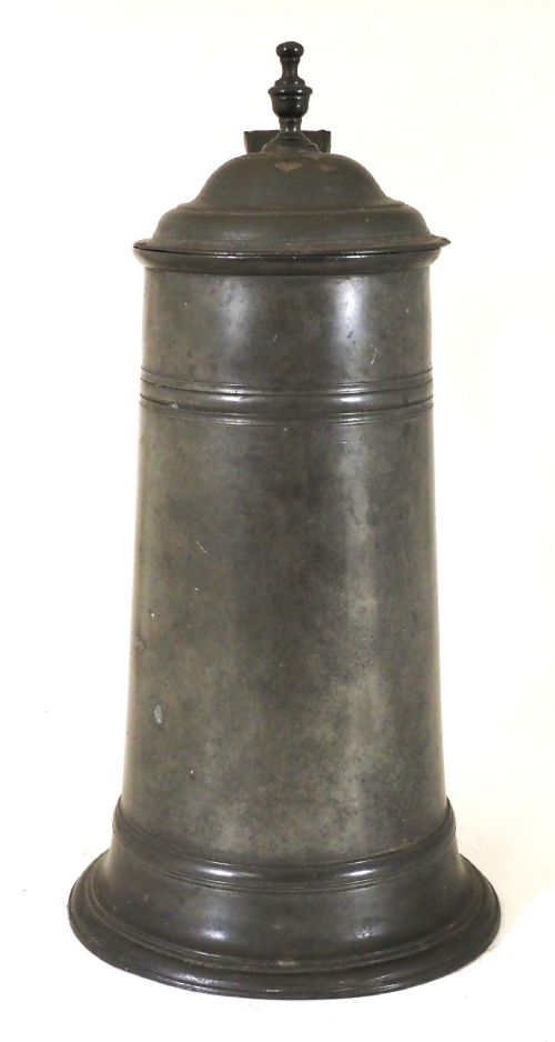 ANTIQUE ENGLISH PEWTER SPIRE FLAGON OF HALF GALLON OEWS CAPACITY CIRCA 1760 - ADDITIONAL PHOTO 7