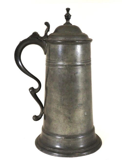 ANTIQUE ENGLISH PEWTER SPIRE FLAGON OF HALF GALLON OEWS CAPACITY CIRCA 1760 - ADDITIONAL PHOTO 8