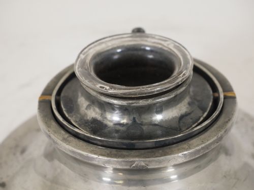 ANTIQUE ENGLISH PEWTER DOME LID SHIPS INKWELL WITH GLASS LINER CIRCA 1800 - ADDITIONAL PHOTO 2