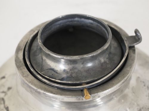 ANTIQUE ENGLISH PEWTER DOME LID SHIPS INKWELL WITH GLASS LINER CIRCA 1800 - ADDITIONAL PHOTO 5