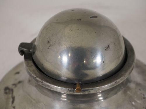 ANTIQUE ENGLISH PEWTER DOME LID SHIPS INKWELL WITH GLASS LINER CIRCA 1800 - ADDITIONAL PHOTO 6