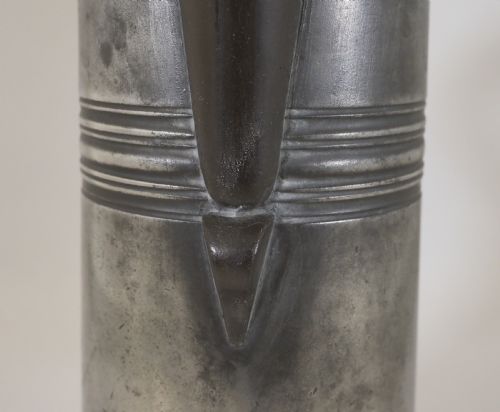 ANTIQUE ENGLISH PEWTER SPOUTED SPIRE FLAGON OF SMALL SIZE CIRCA 1790 - ADDITIONAL PHOTO 5