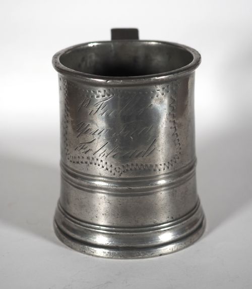 ANTIQUE ENGLISH PEWTER 1 PINT MEASURE BY FREDERIC SANDERS YEW TREE INN FELSTEAD CIRCA 1870 - ADDITIONAL PHOTO 4