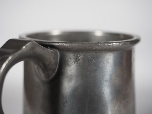ANTIQUE ENGLISH PEWTER 1 PINT MEASURE BY FREDERIC SANDERS YEW TREE INN FELSTEAD CIRCA 1870 - ADDITIONAL PHOTO 5