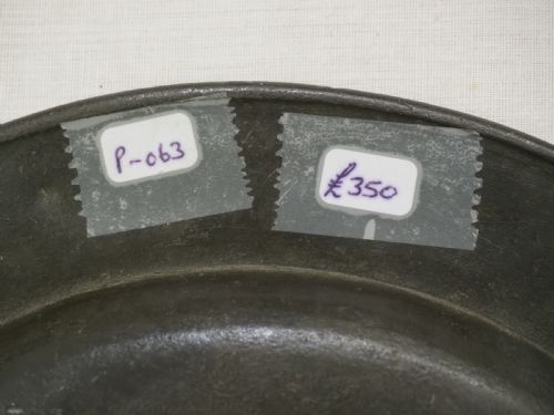 ANTIQUE ENGLISH PEWTER TRIPLE REEDED PLATE OXFORD MAKER 'IM' CIRCA 1680 - ADDITIONAL PHOTO 7