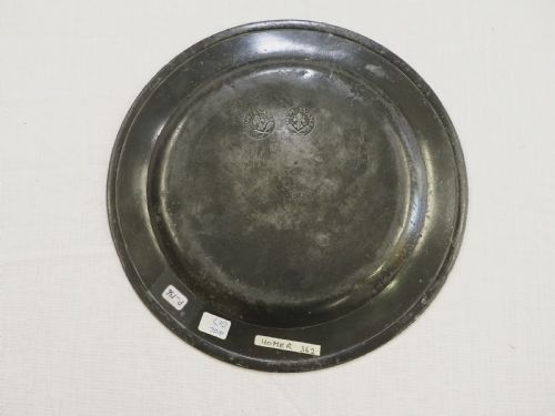 ANTIQUE ENGLISH PEWTER PLAIN RIM PLATE BY HUMPHREY EVANS II OF EXETER WORKED 1710 1763 - ADDITIONAL PHOTO 3