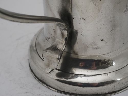 ANTIQUE IRISH PEWTER CHURCH FLAGON PROBABLY BY JOHN HEANEY OF DUBLIN 1763 1807 - ADDITIONAL PHOTO 2
