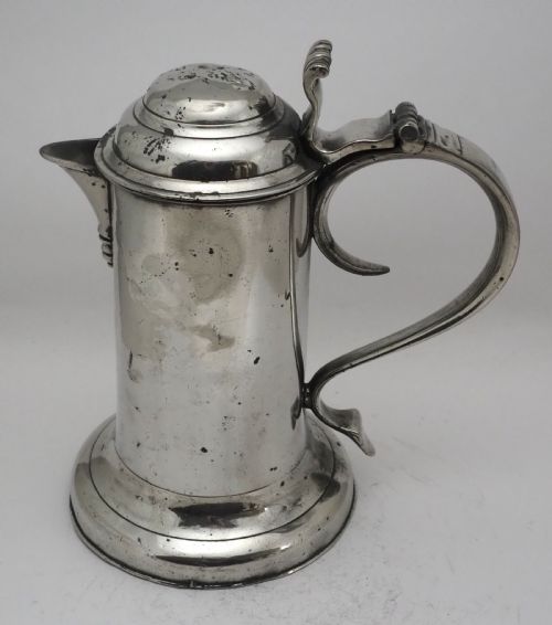 ANTIQUE IRISH PEWTER CHURCH FLAGON PROBABLY BY JOHN HEANEY OF DUBLIN 1763 1807 - ADDITIONAL PHOTO 1