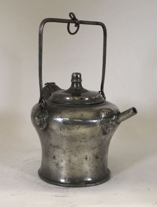 ANTIQUE SWISS PEWTER 'BIBERON' WATER DRINKING VESSEL CIRCA 1730 - ADDITIONAL PHOTO 1
