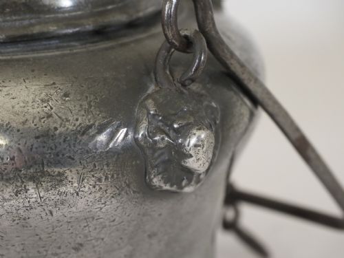 ANTIQUE SWISS PEWTER 'BIBERON' WATER DRINKING VESSEL CIRCA 1730 - ADDITIONAL PHOTO 6