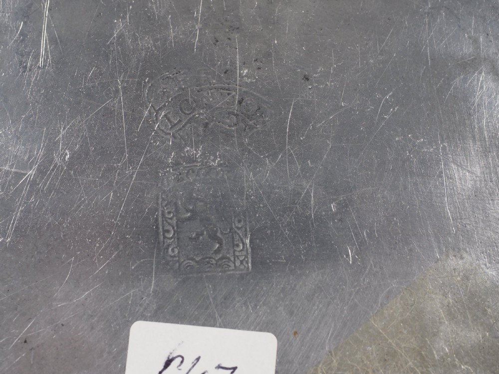 ANTIQUE ENGLISH PEWTER 9 INCH PLATE BY WILLIAM COOKE OF BRISTOL, 1795-1812. View III