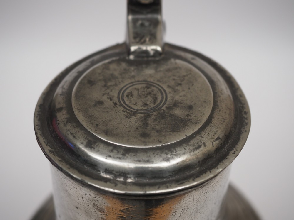 ANTIQUE DUTCH PEWTER ANGEL FLAGON, MAASTRICHT, CIRCA 1720. View X