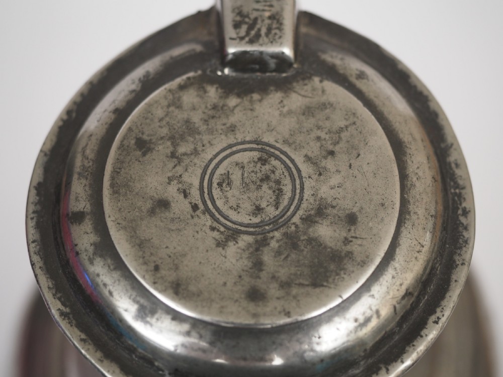 ANTIQUE DUTCH PEWTER ANGEL FLAGON, MAASTRICHT, CIRCA 1720. View XIX