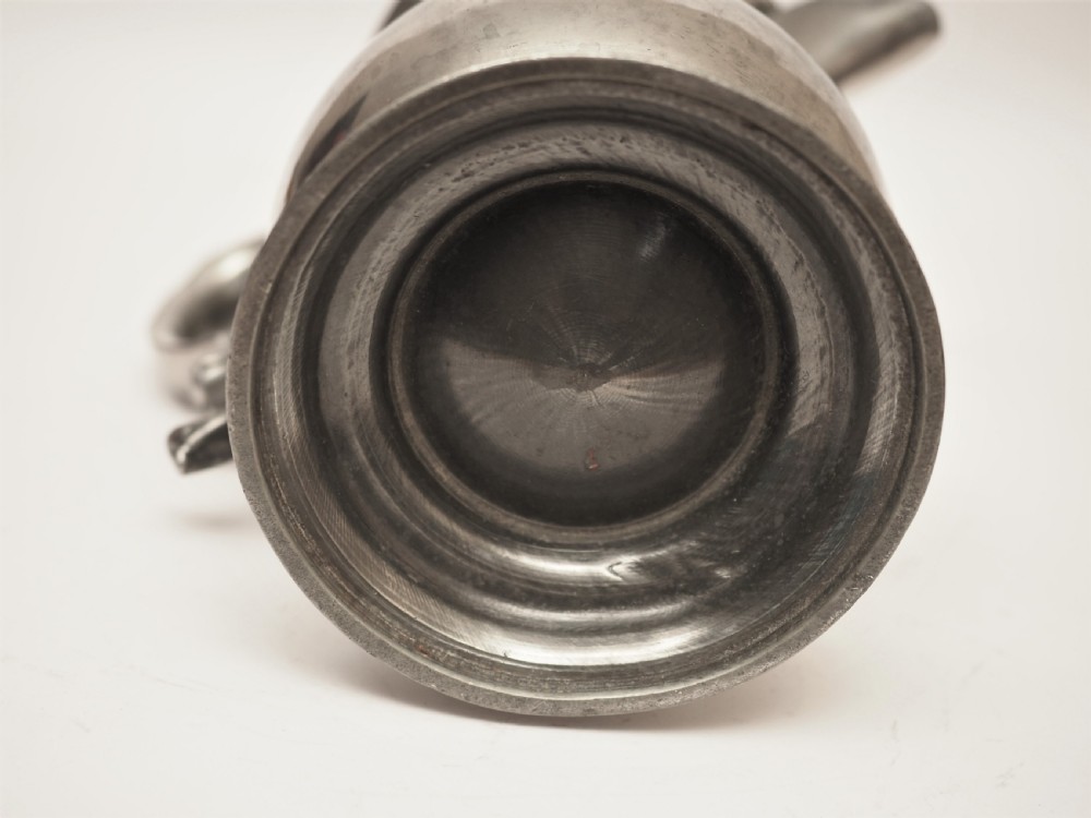 ANTIQUE SCOTTISH PEWTER 1 QUART SPOUTED MEASURE, R GALBRAITH, 1829-72. View VI