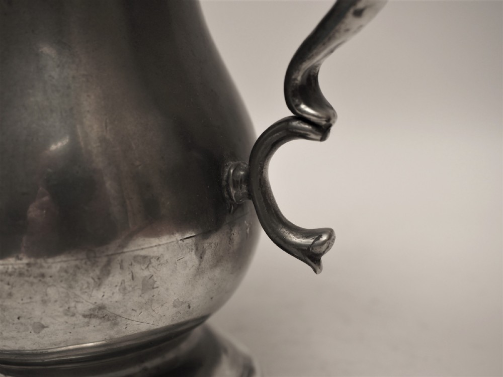 ANTIQUE SCOTTISH PEWTER 1 QUART SPOUTED MEASURE, R GALBRAITH, 1829-72. View IX