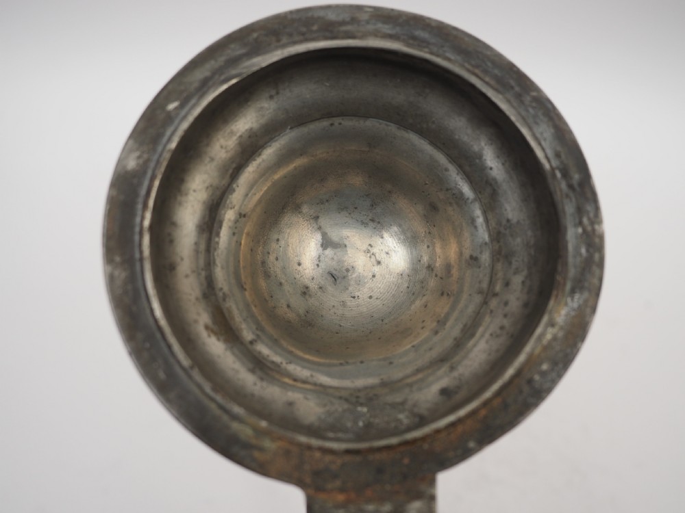 ANTIQUE ENGLISH PEWTER 1 QUART OEWS TANKARD BY THOMAS BANKES, 1706 - 1724. View XII