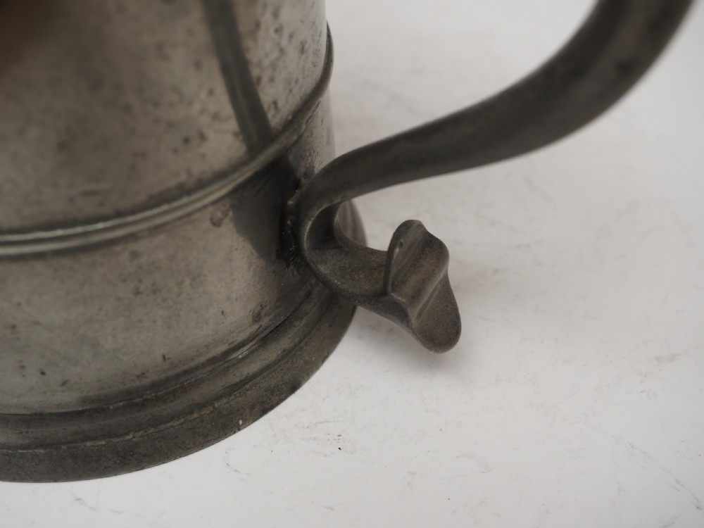 ANTIQUE ENGLISH PEWTER TANKARD BY RICHARD GOING II, BRISTOL 1715 - 1764. View VIII