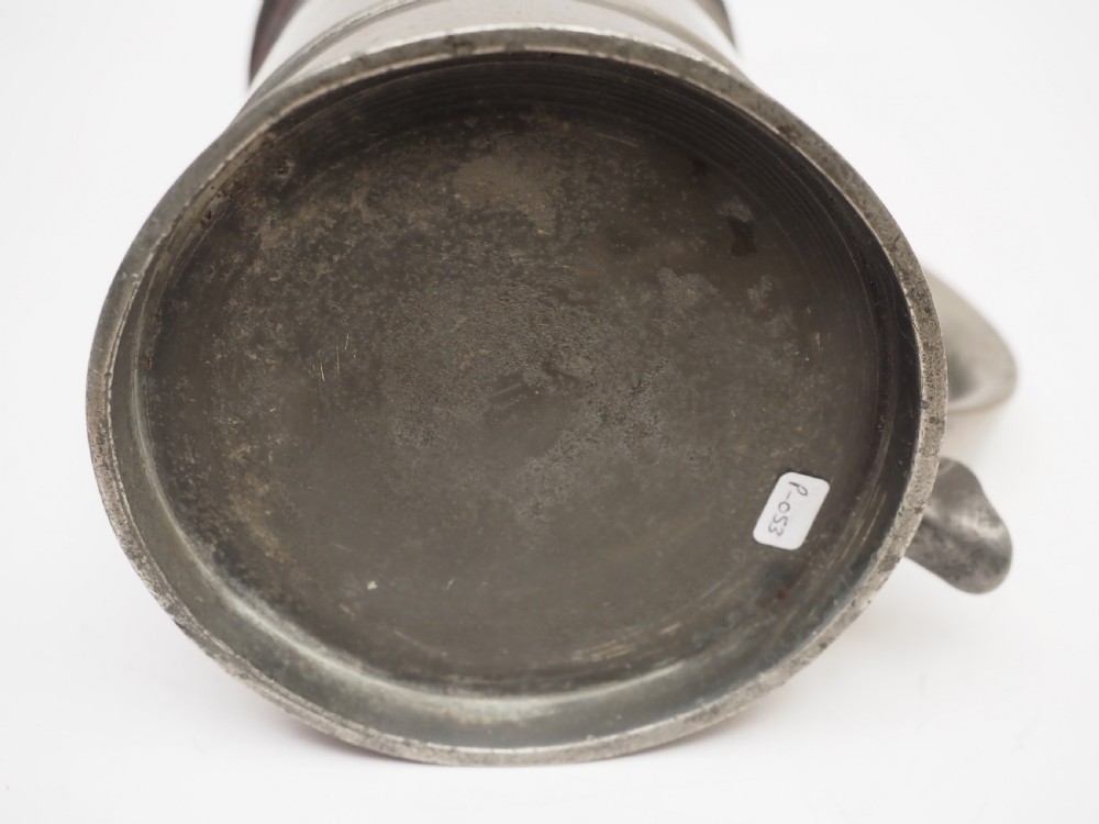 ANTIQUE ENGLISH PEWTER TANKARD BY RICHARD GOING II, BRISTOL 1715 - 1764. View IX
