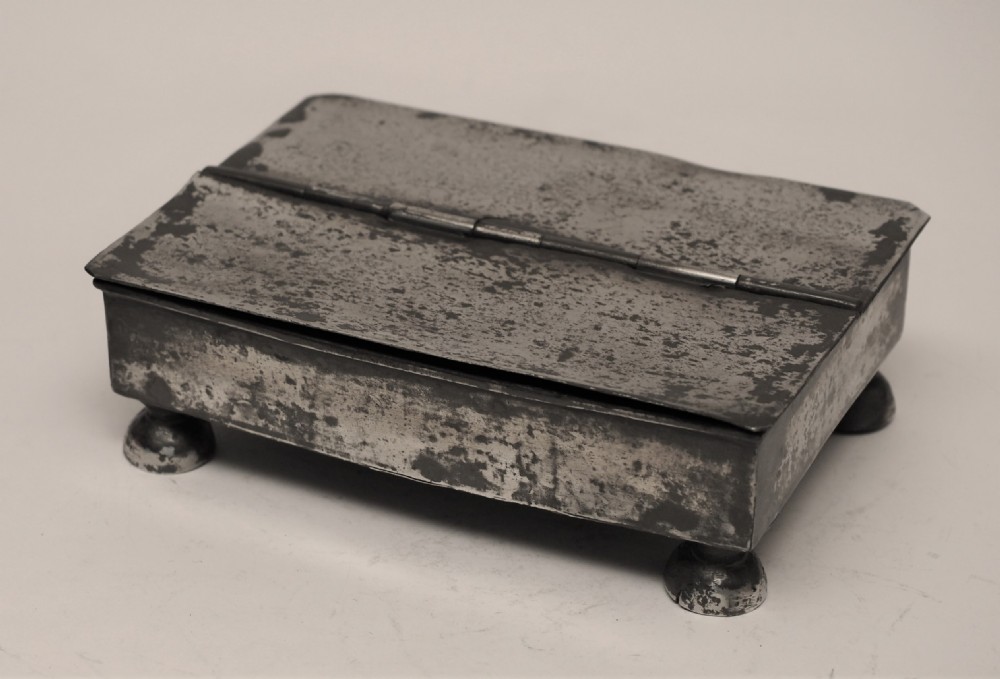ANTIQUE ENGLISH PEWTER TREASURY INKSTAND, CIRCA 1740.