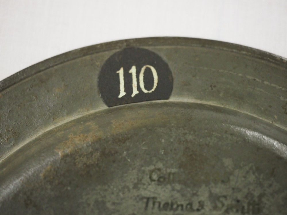 CHARLES II PEWTER TRIPLE REEDED HAMMERED PLATE BY THOMAS SMITH, CIRCA 1680. View IX