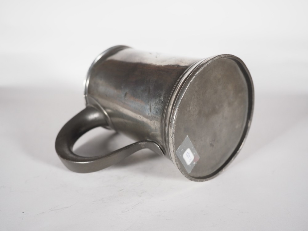 ANTIQUE ENGLISH PEWTER 1 QUART MEASURE, THOMAS & TOWNSEND COMPTON, 1802-1814. 'GILCOMSTON BREWERY', ABERDEEN. View V