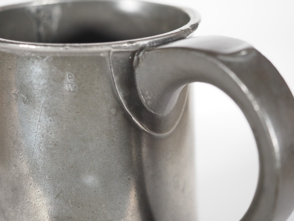 ANTIQUE ENGLISH PEWTER 1 QUART MEASURE, THOMAS & TOWNSEND COMPTON, 1802-1814. 'GILCOMSTON BREWERY', ABERDEEN. View VI