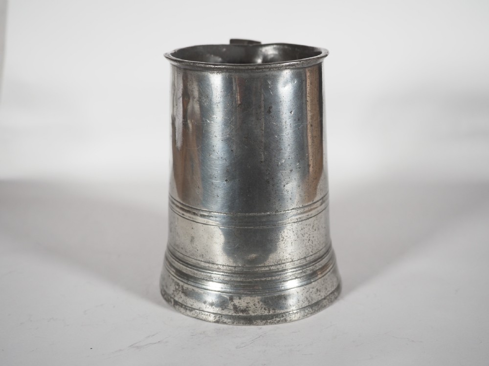 ANTIQUE ENGLISH PEWTER 1 QUART MEASURE, HENRY FOTHERGILL 1819-45, CORNWALL VERIFICATION. View IV