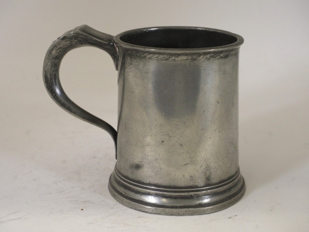 ANTIQUE ENGLISH PEWTER 1 PINT MEASURE BY JOHN FOSTER, 1789 - 1837. View V