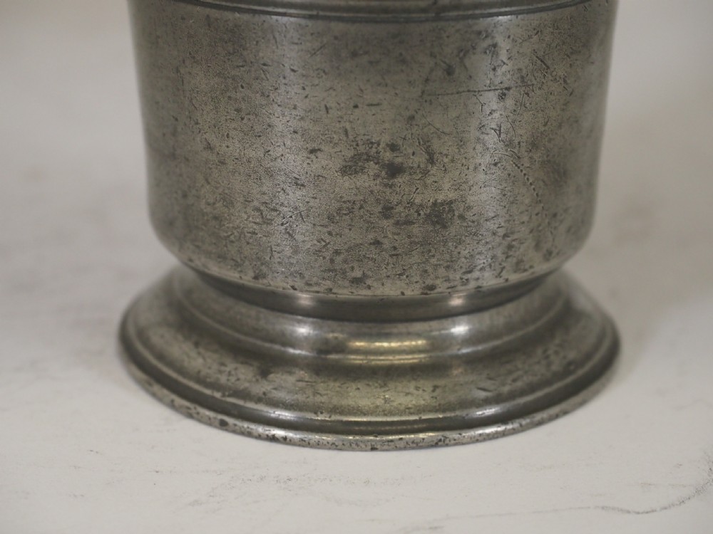 ANTIQUE ENGLISH PEWTER 1/2 PINT BEAKER BY M ALDERSON & CO OF LONDON, CIRCA 1820. View IV