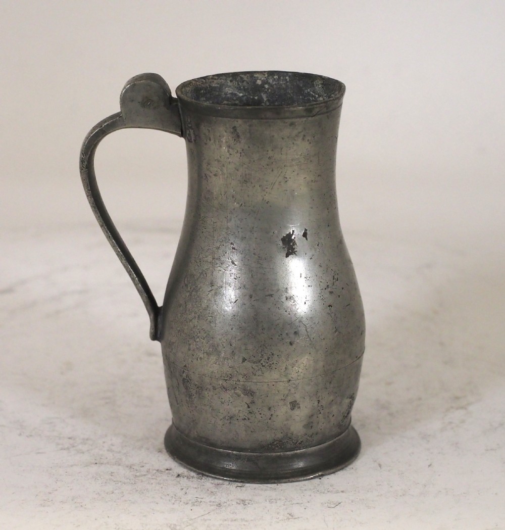ANTIQUE JERSEY PEWTER LIDLESS MEASURE OF 'NOGGIN' CAPACITY, CIRCA 1800 View III