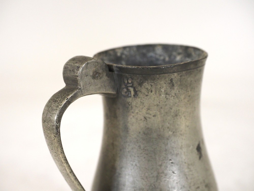 ANTIQUE JERSEY PEWTER LIDLESS MEASURE OF 'NOGGIN' CAPACITY, CIRCA 1800 View V