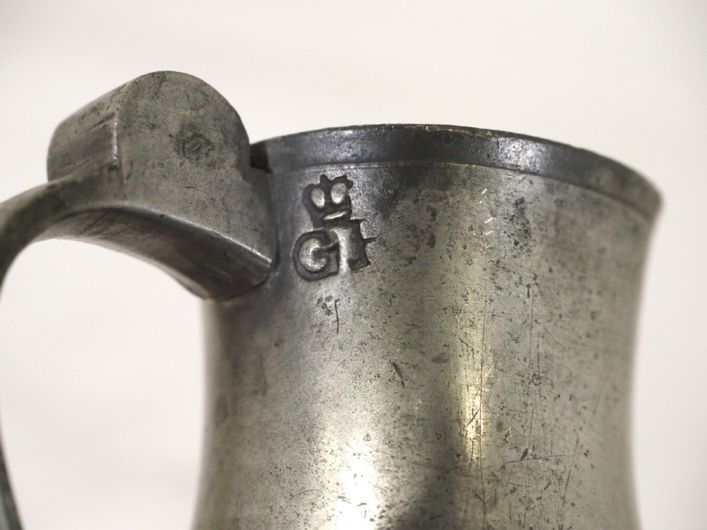 ANTIQUE JERSEY PEWTER LIDLESS MEASURE OF 'NOGGIN' CAPACITY, CIRCA 1800 View VII