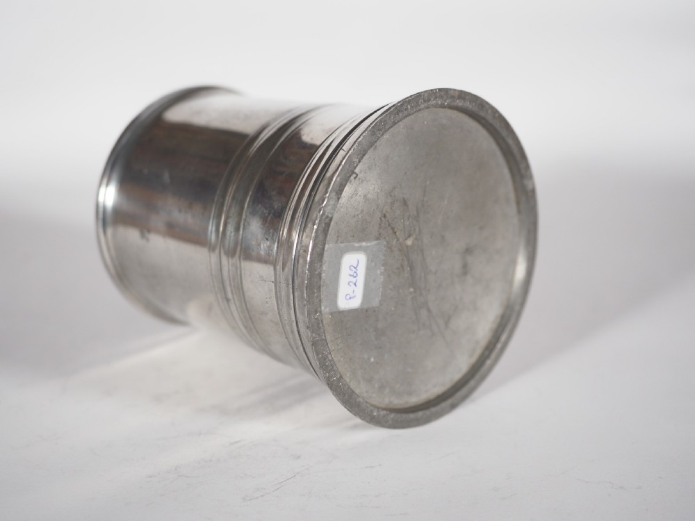 ANTIQUE ENGLISH PEWTER 1 PINT 'DRIP CATCHER / FUNNEL STAND' BY W R LOFTUS, CIRCA 1890. View II