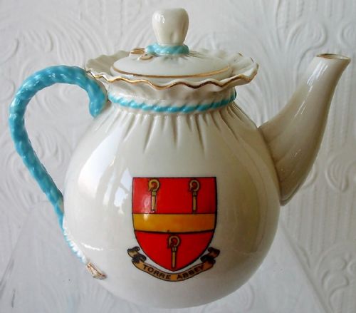 Antique W.H. Goss ~ Bagware Tea Pot ~ Torquay ~ Torre Abbey